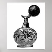 Zwart-witte  parfumeillustratie poster (Voorkant)