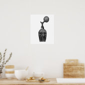 Zwart-witte parfumeillustratie poster (Keuken)