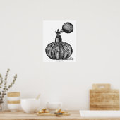 Zwart-witte parfumeillustratie poster (Keuken)