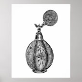 Zwart-witte  parfumeillustratie poster (Voorkant)