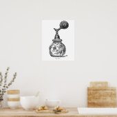 Zwart-witte parfumeillustratie poster (Keuken)