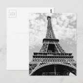 Zwart & Witte Parijse Eiffeltoren Briefkaart (Voorkant / Achterkant)