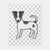 Zwart-Witte Parson Russell Terrier met Gladde Vach Fleece Deken (Voorkant)