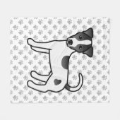 Zwart-Witte Parson Russell Terrier met Gladde Vach Fleece Deken (Voorkant (Horizontaal))