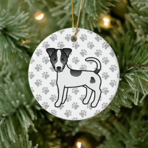 Zwart-Witte Parson Russell Terrier met Gladde Vach Keramisch Ornament