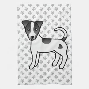 Zwart-Witte Parson Russell Terrier Met Gladde Vach Theedoek