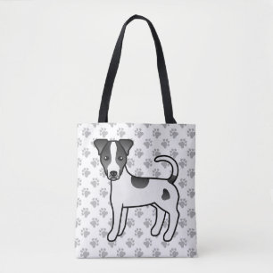 Zwart-Witte Parson Russell Terrier met Gladde Vach Tote Bag