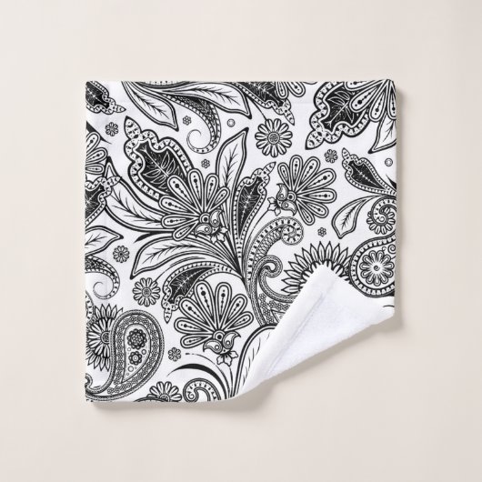 Zwart-witte pastei bad handdoek (Wasdoekje)