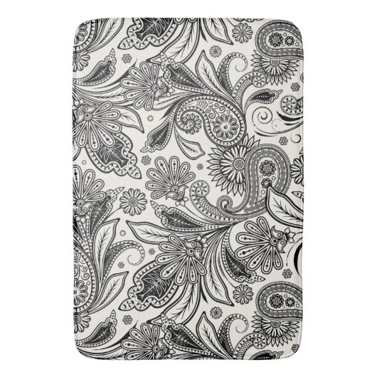 Zwart-witte pastei badmat (Voorkant Verticaal)