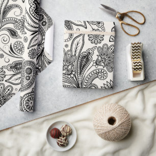 Zwart-witte pastei cadeaupapier