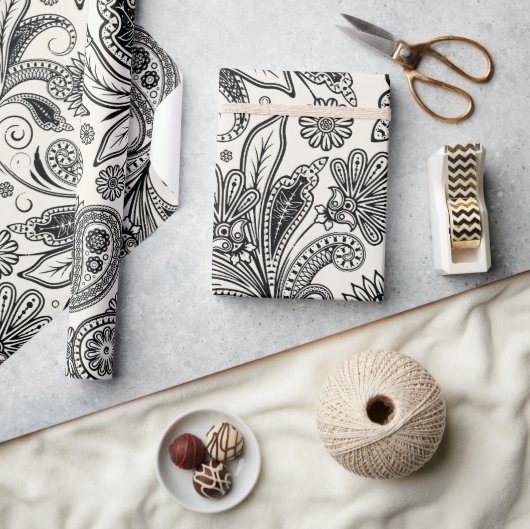 Zwart-witte pastei cadeaupapier (Crafts)