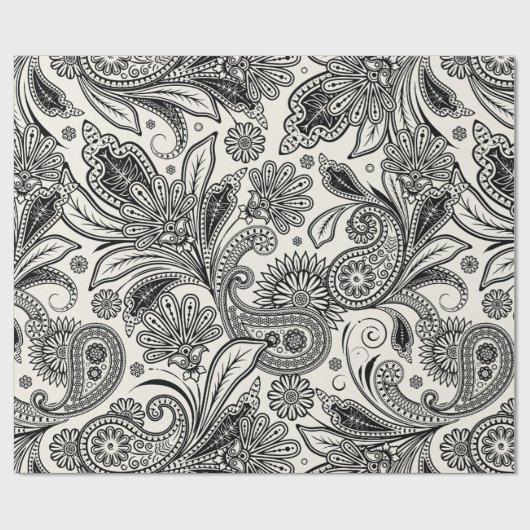 Zwart-witte pastei cadeaupapier (Vlak)