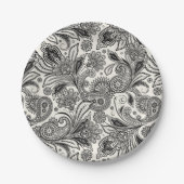 Zwart-witte pastei papieren bordje (Voorkant)