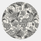 Zwart-witte pastei ronde sticker (Voorkant)