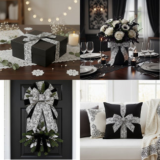 Zwart-witte pastei satijnen lint