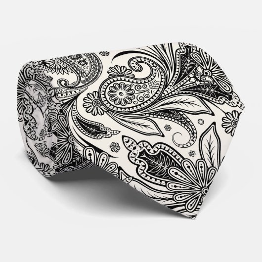 Zwart-witte pastei stropdas (Opgerold)