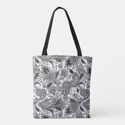 Zwart-witte pastei tote bag (Achterkant)