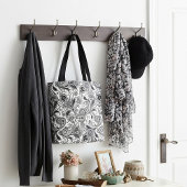 Zwart-witte pastei tote bag