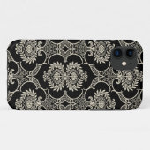 Zwart & Witte Patroon Damask iPhone 5 Hoesje (Achterkant (horizontaal))