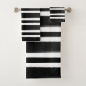 Zwart-witte penseel met streepjesverf bad handdoek (Insitu)