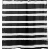 Zwart-witte penseel met streepjesverf douchegordijn (Voorkant)