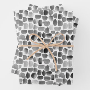 Zwart-witte penseelstreken inpakpapier vel