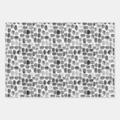 Zwart-witte penseelstreken inpakpapier vel (Voorkant)