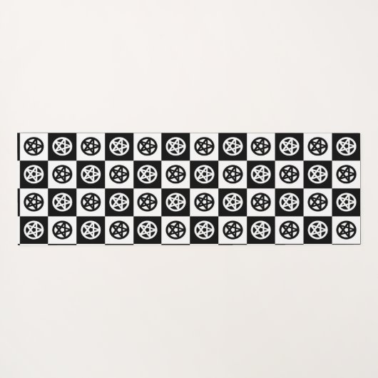 Zwart-witte pentakelen yogamat (Achterkant (horizontaal))