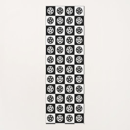 Zwart-witte pentakelen yogamat