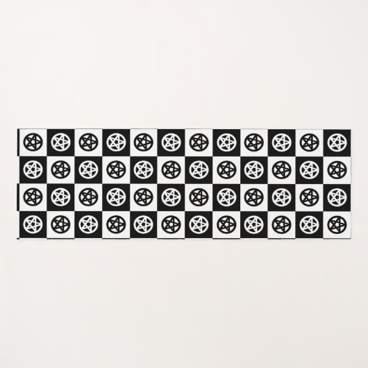 Zwart-witte pentakelen yogamat (Voorkant (horizontaal))