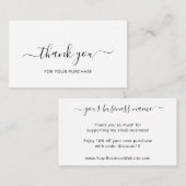 Zwart-witte peperbestelling Dank u Invoegen Visitekaartje (Voorkant / Achterkant)