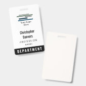 Zwart Witte Personeels ID Grote Logo Badge (Voor- en achterkant)