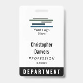 Zwart Witte Personeels ID Grote Logo Badge (Voorzijde)