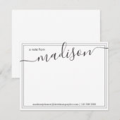 Zwart-witte, persoonlijke naam | van de bureau van bedankkaart (Voorkant / Achterkant)