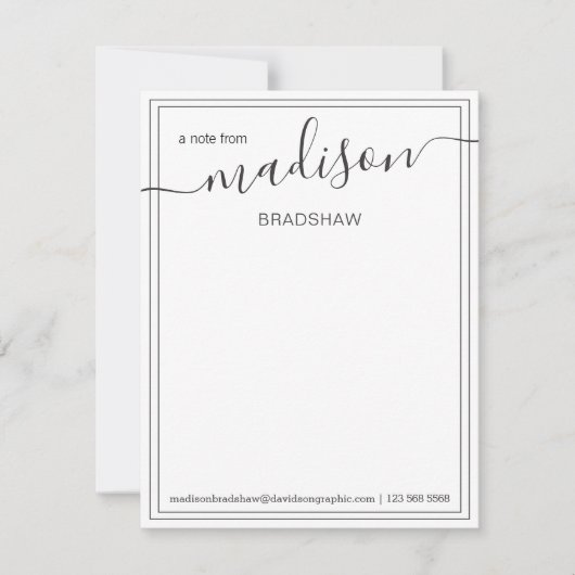 Zwart-witte, persoonlijke naam | Van de bureau van Bedankkaart (Voorkant)