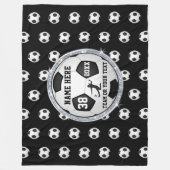 Zwart, witte persoonlijke voetbalcadeautjes voor m fleece deken (Voorkant)