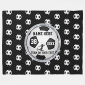 Zwart, witte persoonlijke voetbalcadeautjes voor m fleece deken (Voorkant (Horizontaal))