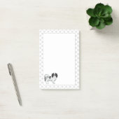 Zwart-Witte Phalène Cartoonhond Met Pootjes Post-it® Notes (Kantoor)