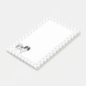 Zwart-Witte Phalène Cartoonhond Met Pootjes Post-it® Notes (Schuin)