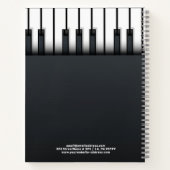 Zwart-witte piano achtergrond notitieboek (Achterkant)