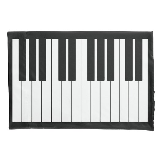 ZWART/WITTE PIANO, enkelvoudig, standaardformaat Kussensloop (Voorkant)