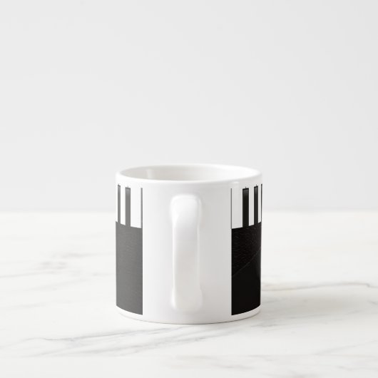 Zwart-witte piano espresso kop (Achterkant)