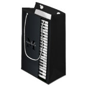Zwart-witte piano klein cadeauzakje (Voorkant Gekanteld)