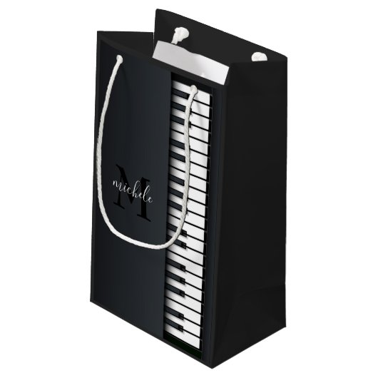Zwart-witte piano klein cadeauzakje (Achterkant Gekanteld)