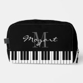 Zwart-witte piano toetsen toilettas toilettasje (Voorkant)