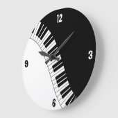 Zwart-witte piano-toetsen wandklok (Hoek)