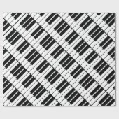 Zwart-witte pianokleutels Vakantiedrukpapier Cadeaupapier (Vlak)