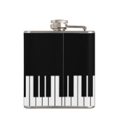 Zwart-witte pianolsleutels, aangepast monogram dri heupfles (Achterkant)