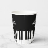 Zwart-witte pianotoetsen, aangepaste papierfeestbe papieren bekers (Rechts)