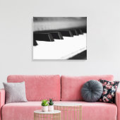 Zwart-witte pianotoetsen op een 16x20-toetsenbord canvas afdruk (Insitu (Woonkamer))